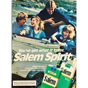 Salem Cigarettes "You have what it takes: Salem Spirit" Vintage Print Ad 1982